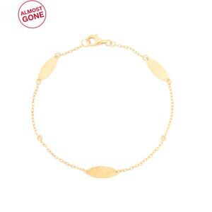 I. REISS Gold/Diamond Made In Israel 14kt Gold Petite Diamond Station Bracelet
